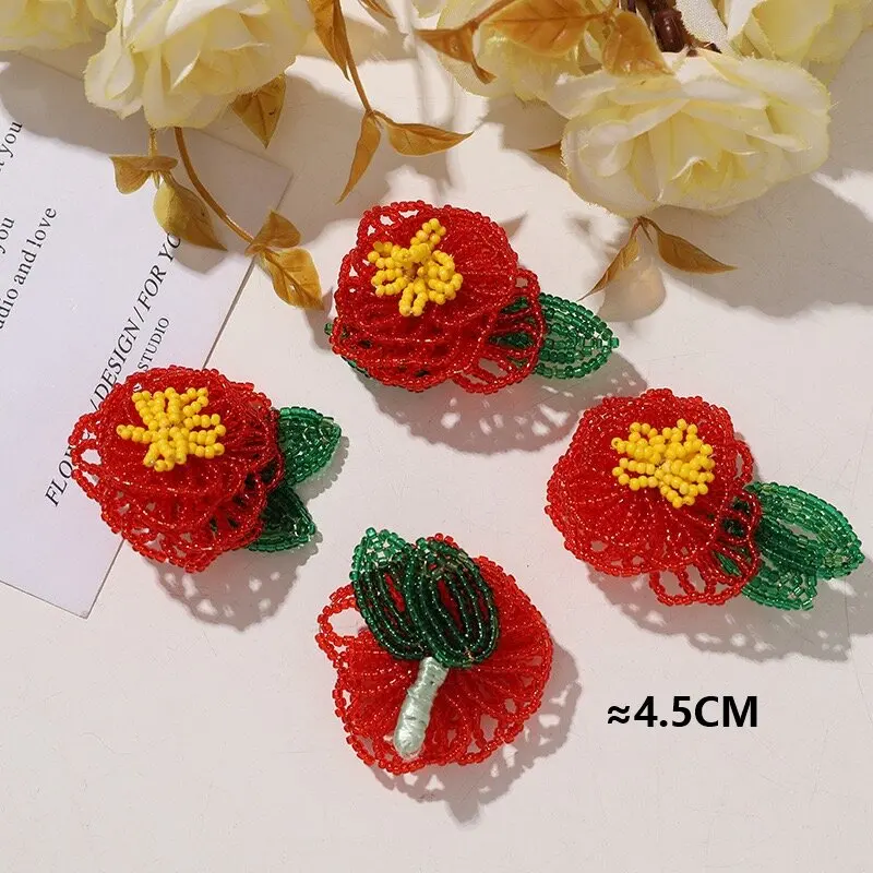 New Red Glass Beads Beaded Rose Accessory for Jewelry Making 1 piecec DIY Sewing Hole Shoes Decoration Ornaments Wholesale
New Red Glass Beads Beaded Rose Accessory for Jewelry Making 1 piecec DIY Sewing Hole Shoes Decoration Ornaments Wholesale