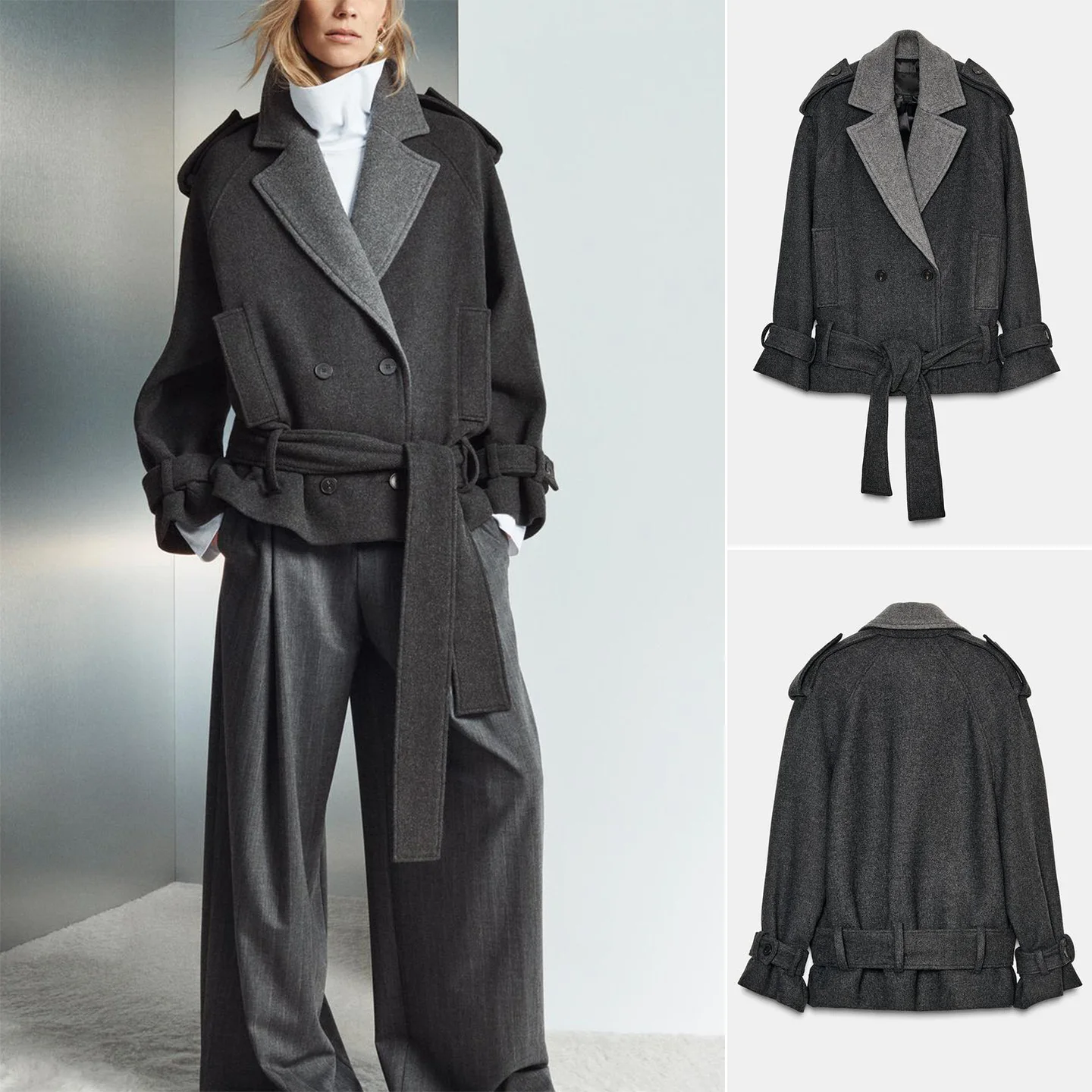 Winter New Women's ort Coat Jaet Double Breasted Button Collar Long Sve with Belt Faion Commute Sle Polyester Fiber
Winter New Women's ort Coat Jaet Double Breasted Button Collar Long Sve with Belt Faion Commute Sle Polyester Fiber