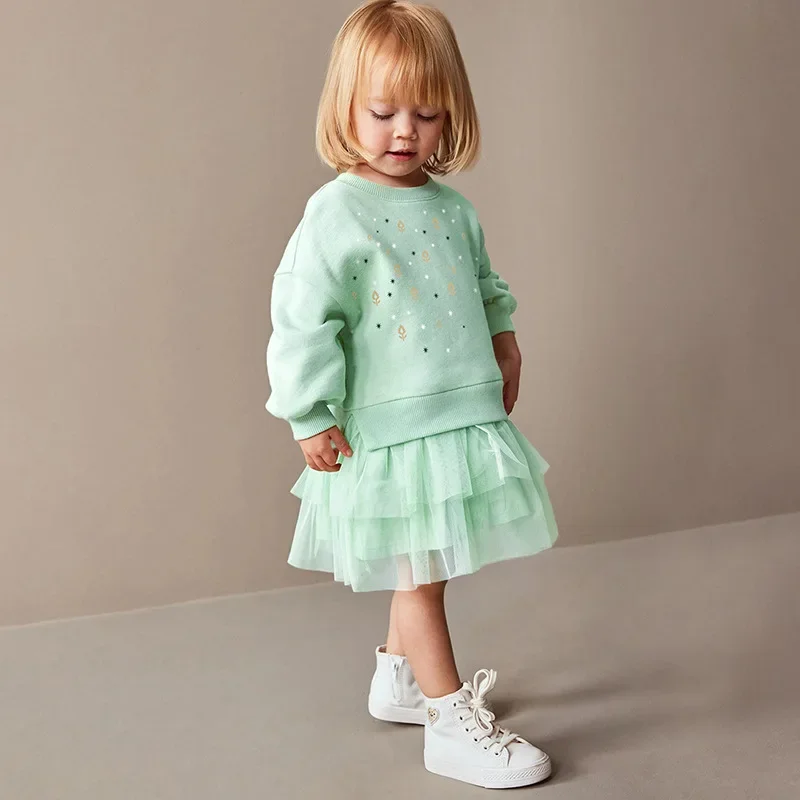 Spring Baby Girls Casual Mesh Velvet Fleece Sweatshirt Dress Autumn Girls Long-sleeved Cute Princess Dress Children's Clothing
Spring Baby Girls Casual Mesh Velvet Fleece Sweatshirt Dress Autumn Girls Long-sleeved Cute Princess Dress Children's Clothing