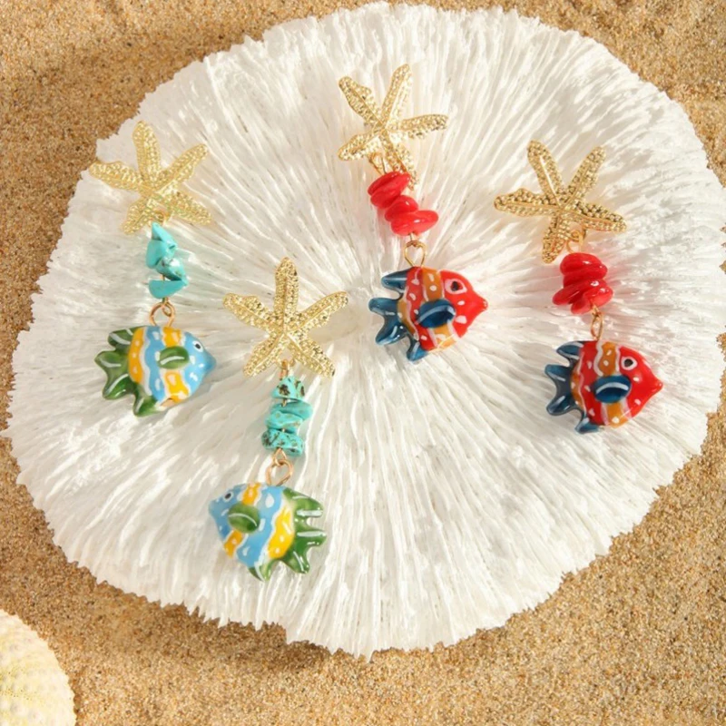 Fashion Ceramics Tropical Fish Earrings Unique Marine Animal Series Design Drop Earrings For Women Fish Pendant Earring Jewelry
Fashion Ceramics Tropical Fish Earrings Unique Marine Animal Series Design Drop Earrings For Women Fish Pendant Earring Jewelry