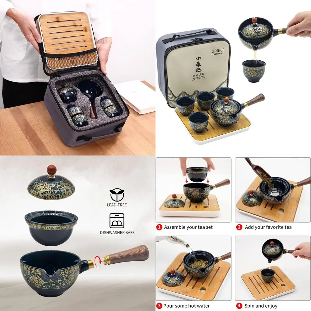 Portable Chinese Gongfu Tea Set with 360° Swivel Teapot, All-in-One Travel Kit, Ideal for Home, Office, and Outdoor Use (Orchid
Portable Chinese Gongfu Tea Set with 360° Swivel Teapot, All-in-One Travel Kit, Ideal for Home, Office, and Outdoor Use (Orchid