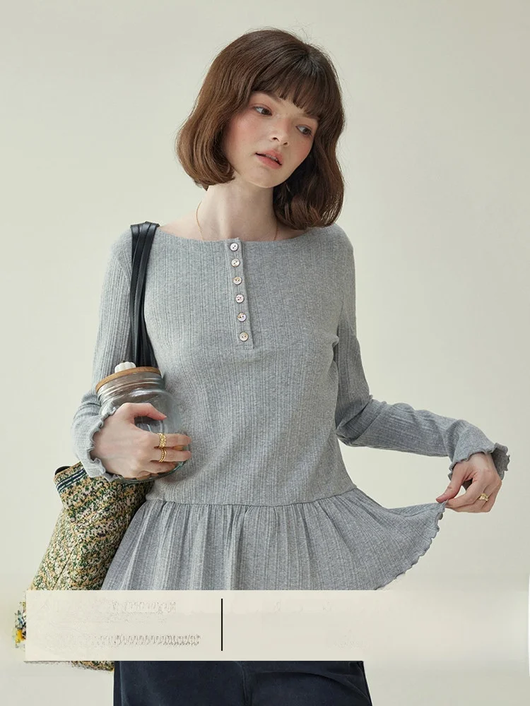 AMUU Original Lace Hem One Shoulder Texture T-Shirt Women Winter New Style Long Sleeve Inner Wear Casual Loose Fit Cotton Blend
AMUU Original Lace Hem One Shoulder Texture T-Shirt Women Winter New Style Long Sleeve Inner Wear Casual Loose Fit Cotton Blend