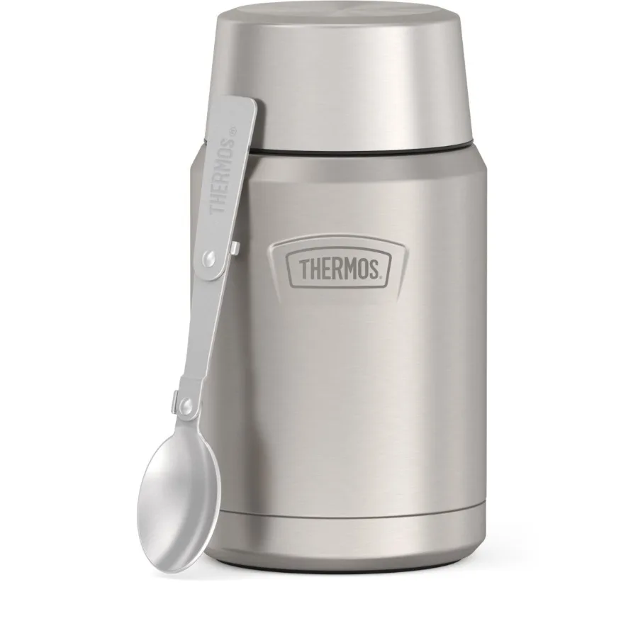 Vacuum Insulated Food Jar w/ Folding Spoon, 24oz, Matte Stainless, Well Suited to Hot or Cold Meals Away from Home, Made for Po
Vacuum Insulated Food Jar w/ Folding Spoon, 24oz, Matte Stainless, Well Suited to Hot or Cold Meals Away from Home, Made for Po
