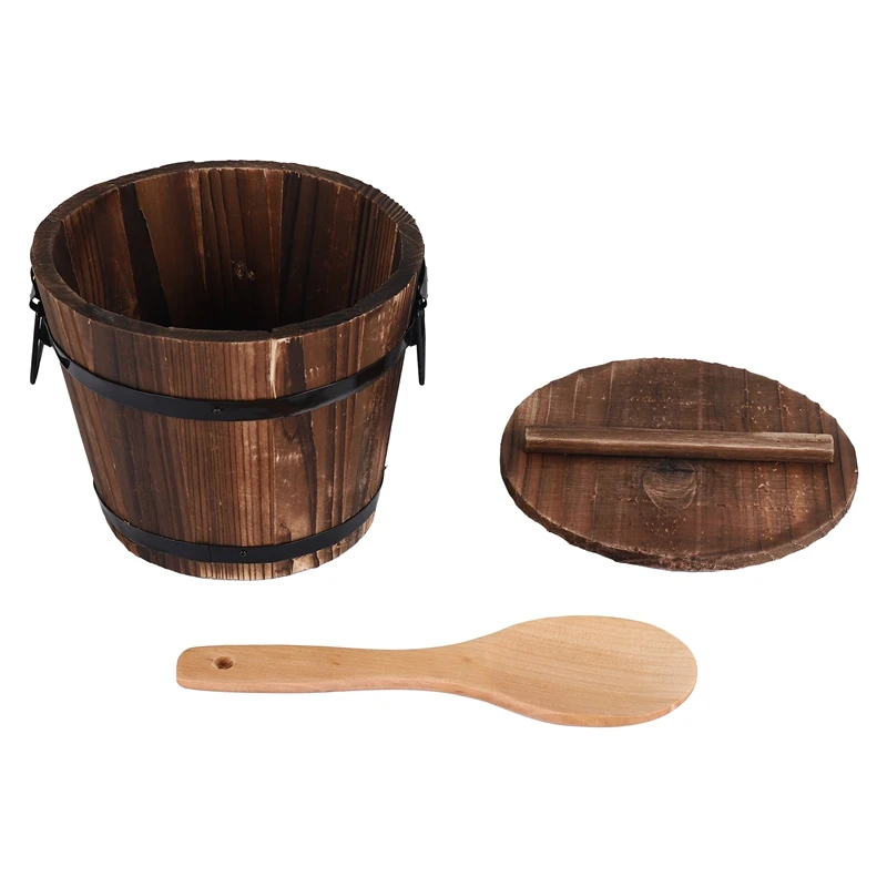 Wooden Rice Bucket Korean Bibimbap Bucket Japanese Cuisine Sushi Bucket Food Storage Container With Lid Spoon
Wooden Rice Bucket Korean Bibimbap Bucket Japanese Cuisine Sushi Bucket Food Storage Container With Lid Spoon