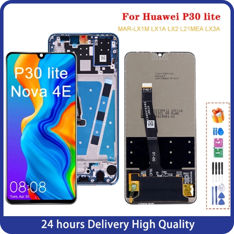 6.15" For Huawei P30 Lite LCD MAR-LX1M LX1A LX2 L21MEA LX3A Display 10 Touch Screen For Huawei Nova 4e LCD Replacement
6.15" For Huawei P30 Lite LCD MAR-LX1M LX1A LX2 L21MEA LX3A Display 10 Touch Screen For Huawei Nova 4e LCD Replacement