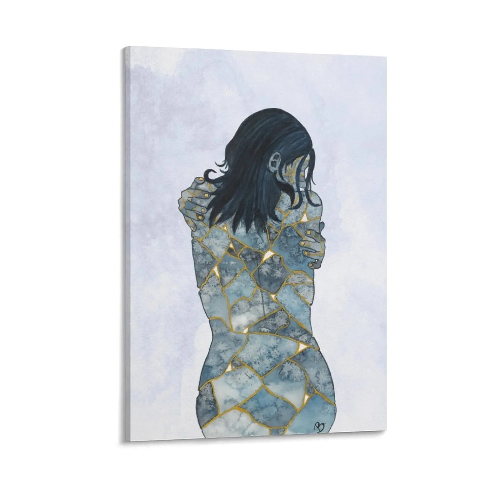 Kintsugi - Woman portrait Canvas Painting posters paintings wall decor ornaments for home decorative wall canvases
Kintsugi - Woman portrait Canvas Painting posters paintings wall decor ornaments for home decorative wall canvases