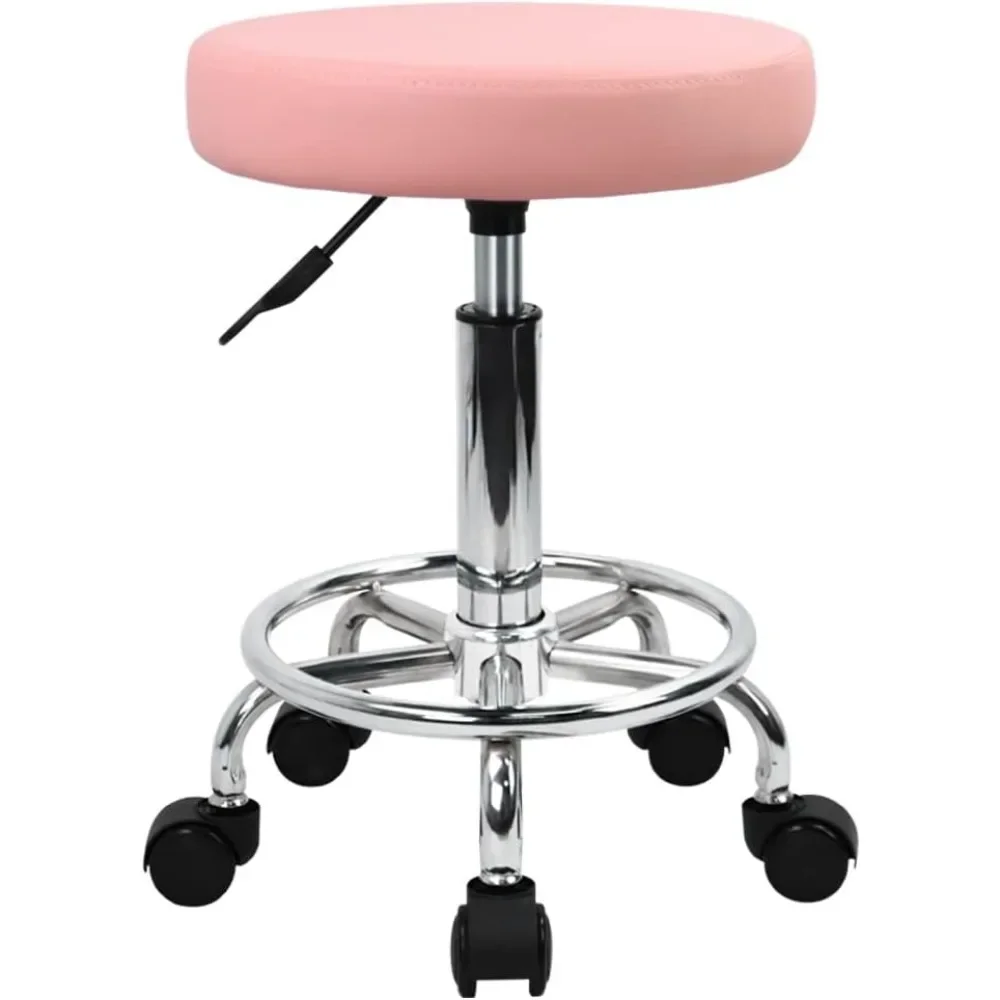 Pink PU Leather Round Rolling Stool Swivel Adjustable Height with Footrest for Spa Salon Tattoo Office
Pink PU Leather Round Rolling Stool Swivel Adjustable Height with Footrest for Spa Salon Tattoo Office