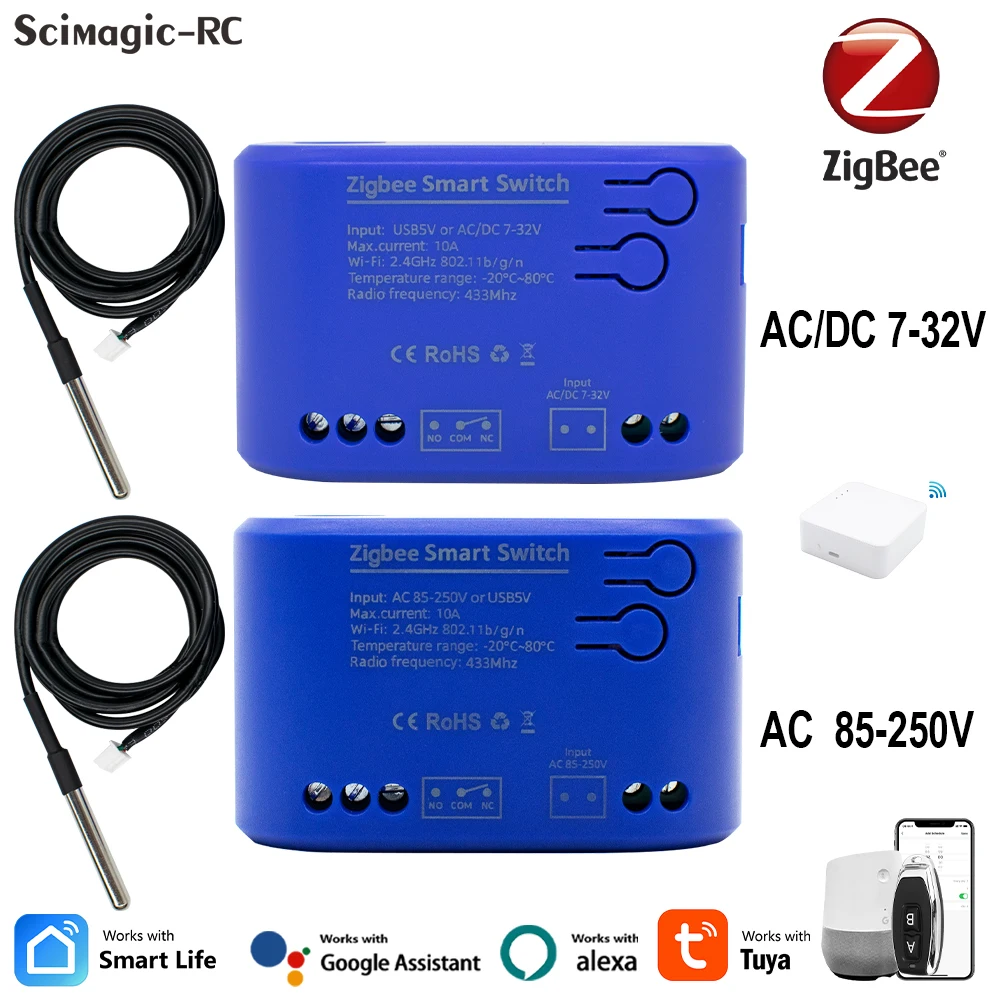 2 шт. Zigbee 16A 2000 Вт WIFI умный переключатель температуры переменного тока 12 В/220 В с датчиком температуры мониторинг данных работает с Alexa, Tuya 
2 шт. Zigbee 16A 2000 Вт WIFI умный переключатель температуры переменного тока 12 В/220 В с датчиком температуры мониторинг данных работает с Alexa, Tuya