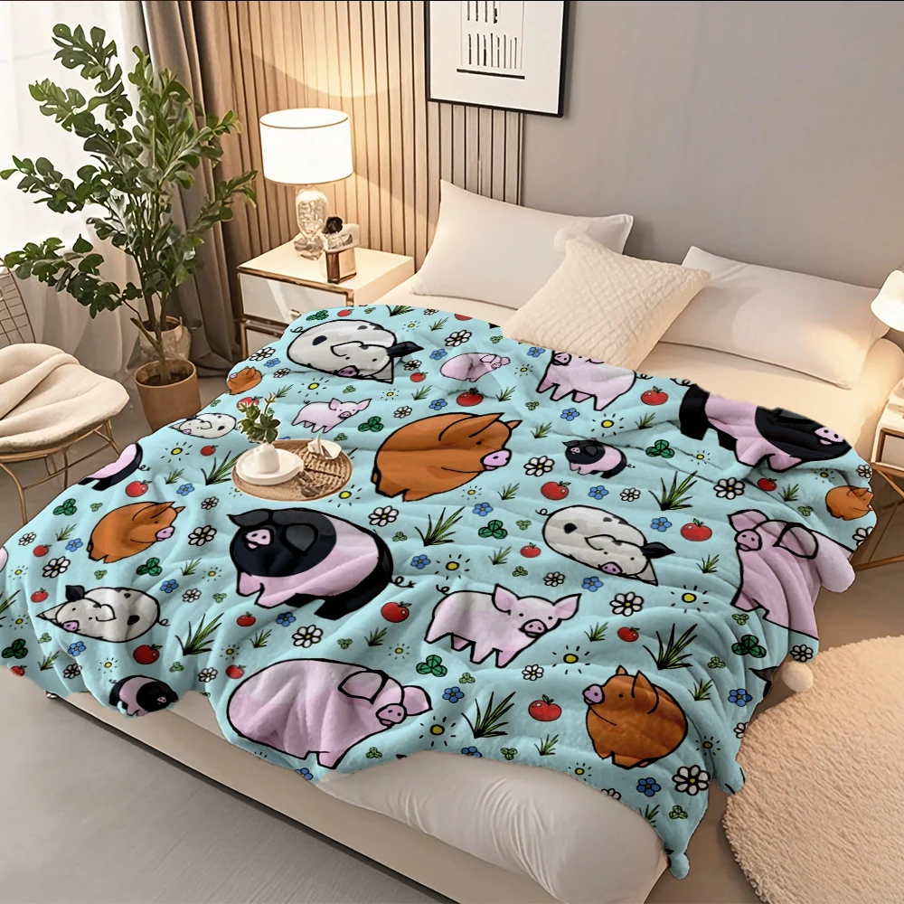 Elegant Cold/warm Weather Flannel Soft Blanket Cute Pigs Bedsheet Bedcover Ultra-soft Touch Blankets For Campers Students Guest
Elegant Cold/warm Weather Flannel Soft Blanket Cute Pigs Bedsheet Bedcover Ultra-soft Touch Blankets For Campers Students Guest