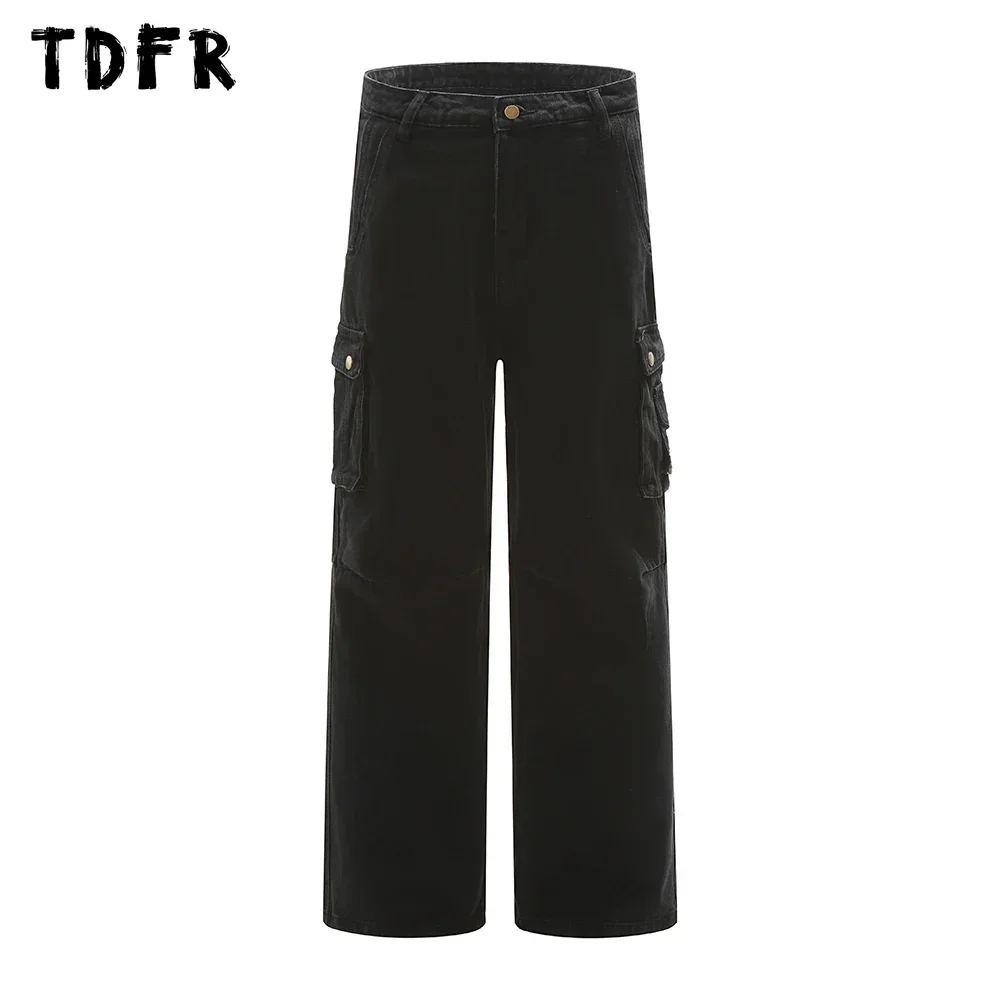 Button Decoration Cargo Jeans Mens Pocket Spring Streetwear Solid Color Loose Straight Wide leg Denim Pants Men
Button Decoration Cargo Jeans Mens Pocket Spring Streetwear Solid Color Loose Straight Wide leg Denim Pants Men