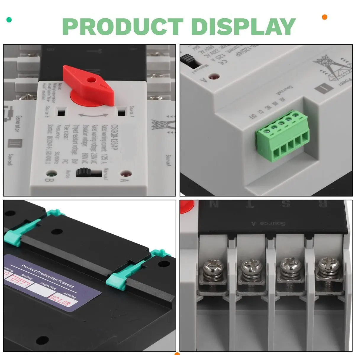 ABFS Single Phase Din Rail ATS 2P 125A AC220V Dual Power Automatic Transfer Electrical Selector Switches Uninterrupted
ABFS Single Phase Din Rail ATS 2P 125A AC220V Dual Power Automatic Transfer Electrical Selector Switches Uninterrupted