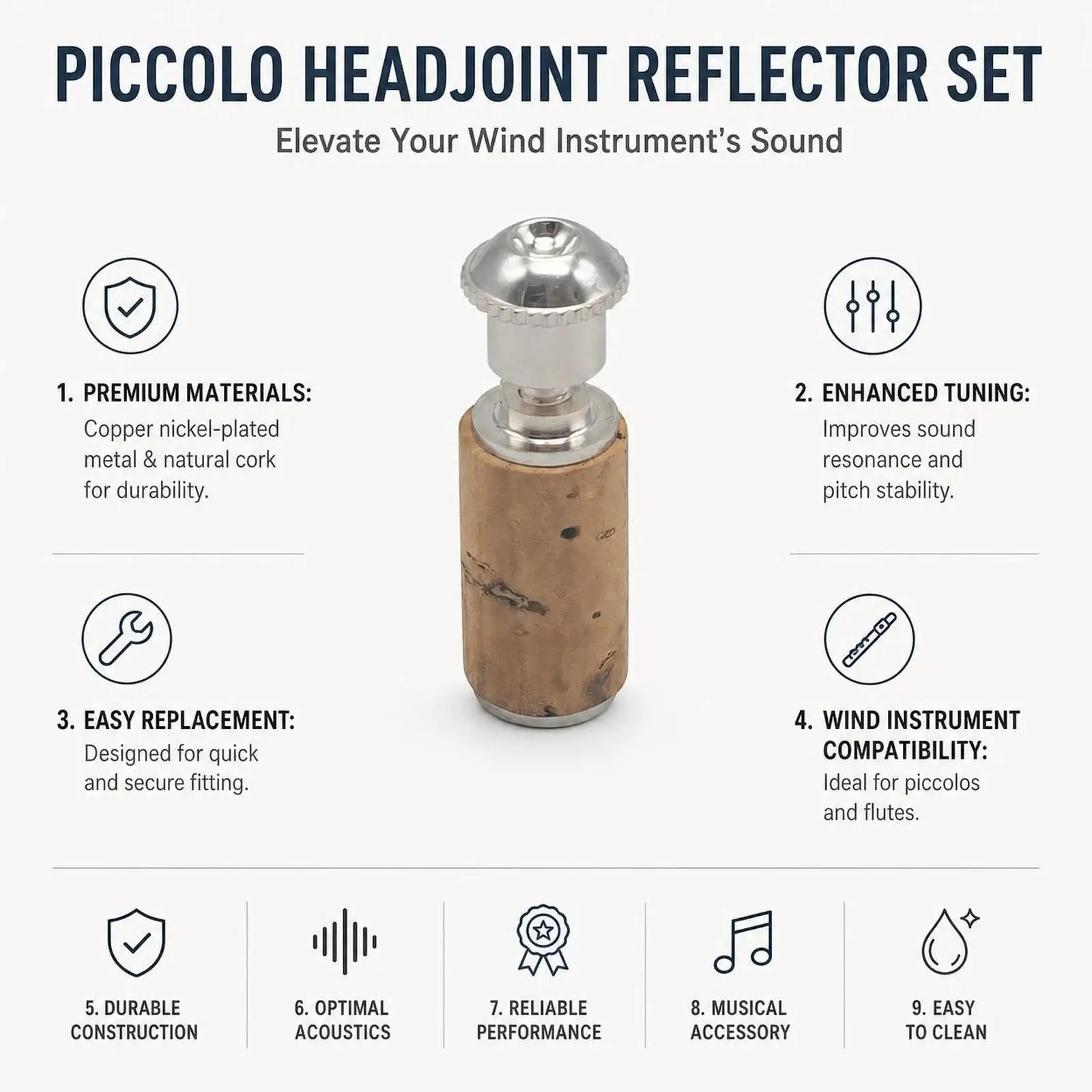 Piccolo Flute Accessories Headjoint Cork Plug Sturdy Stopper Musical Instrument Repair for Enhanced Sound
Piccolo Flute Accessories Headjoint Cork Plug Sturdy Stopper Musical Instrument Repair for Enhanced Sound