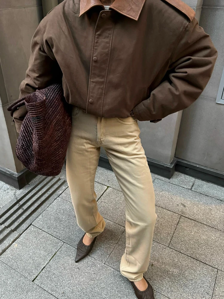 Women's New Contrasting Suede Jacket Women's Autumn Fashion Top Lapel Full Sleeve Loose Fit Coat
Women's New Contrasting Suede Jacket Women's Autumn Fashion Top Lapel Full Sleeve Loose Fit Coat