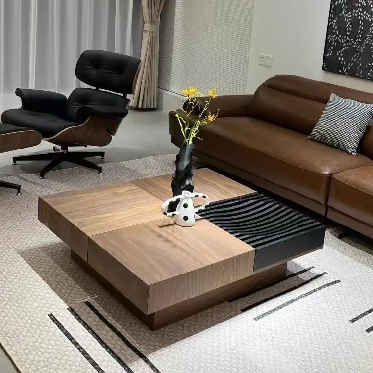 Ancient Italian walnut solid wood Nordic coffee table modern living room simple household storage square small apartment
Ancient Italian walnut solid wood Nordic coffee table modern living room simple household storage square small apartment