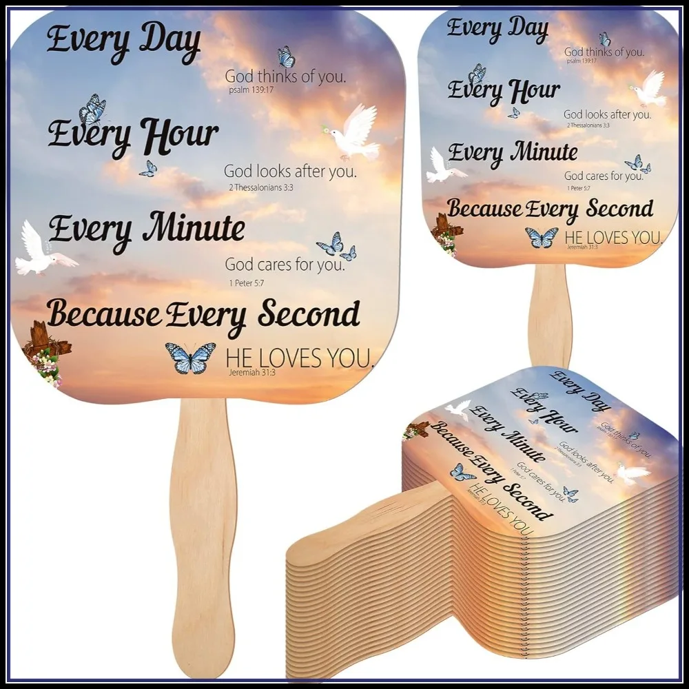 100 Pcs Religious Handheld Fans for Church Bulk, The Lord's Prayer Parlor Fans with Wooden Handle, 7x7 Inches
100 Pcs Religious Handheld Fans for Church Bulk, The Lord's Prayer Parlor Fans with Wooden Handle, 7x7 Inches