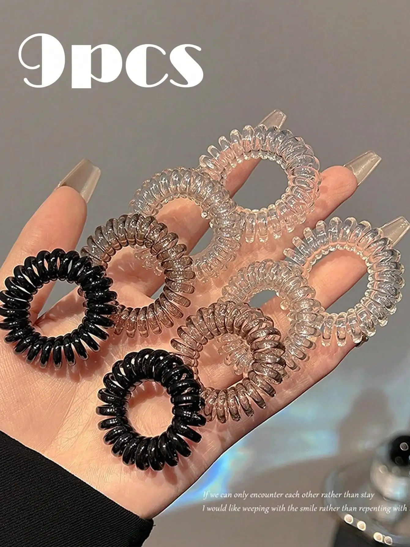 9pcs/Box Ombre Spiral Hair Ties, Black Elastic Hair Accessories Non-Damaging, Minimalist Versatile Women Accessories, Seamless Spiral Hair Ties High Elasticity Rubber Bands Hair Scrunchies,Stocking Stuffers,Stocking Fillers,Stocking Stuffers For Women,Sto
9pcs/Box Ombre Spiral Hair Ties, Black Elastic Hair Accessories Non-Damaging, Minimalist Versatile Women Accessories, Seamless Spiral Hair Ties High Elasticity Rubber Bands Hair Scrunchies,Stocking Stuffers,Stocking Fillers,Stocking Stuffers For Women,Sto