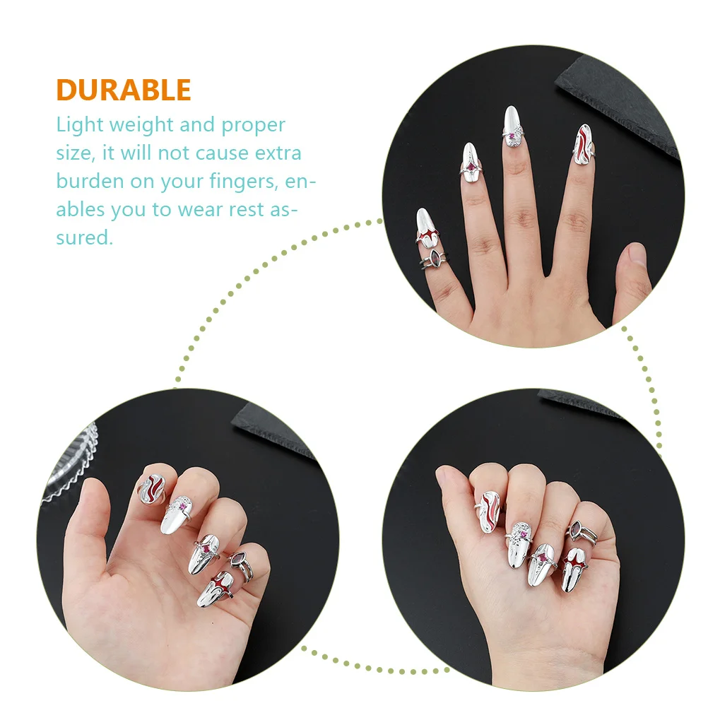 Red Nail Ring Zinc Alloy Comfortable Fingernails Rings Fashion Women Jewelry Accessories Lightweight Durable Nail Tip Ring Set
Red Nail Ring Zinc Alloy Comfortable Fingernails Rings Fashion Women Jewelry Accessories Lightweight Durable Nail Tip Ring Set