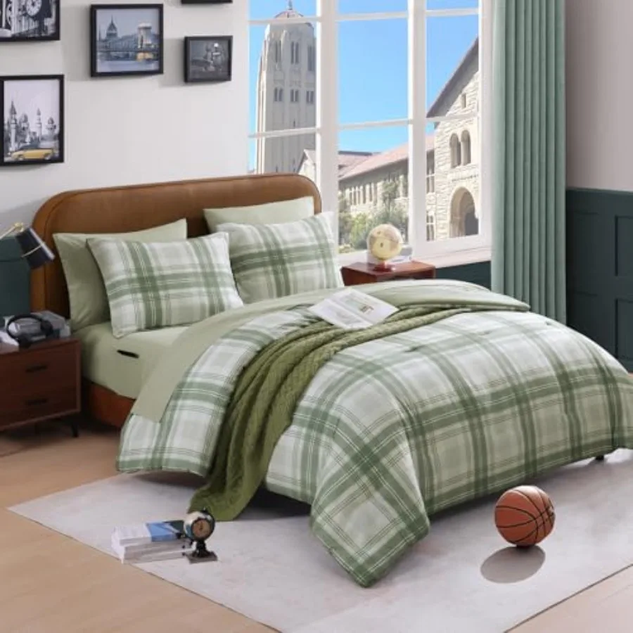 Size Comforter Sets, Plaid Bedding Set 7 Pcs for Boys Girls Teen, Classic Homestead-Style Comforter Set Bed in A Bag with Sheet
Size Comforter Sets, Plaid Bedding Set 7 Pcs for Boys Girls Teen, Classic Homestead-Style Comforter Set Bed in A Bag with Sheet
