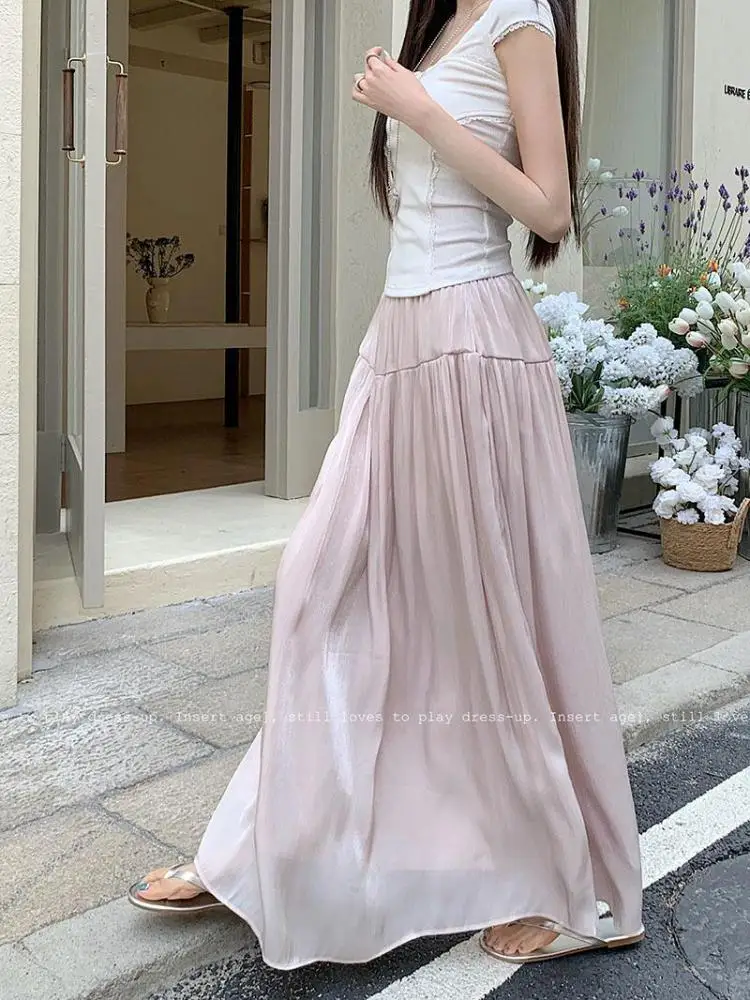 Vintage Women's Solid Elegant Versatile Holiday Party Long Skirt Spring Summer High Waist Slim Pleated Skirt Streetwear Clothing
Vintage Women's Solid Elegant Versatile Holiday Party Long Skirt Spring Summer High Waist Slim Pleated Skirt Streetwear Clothing