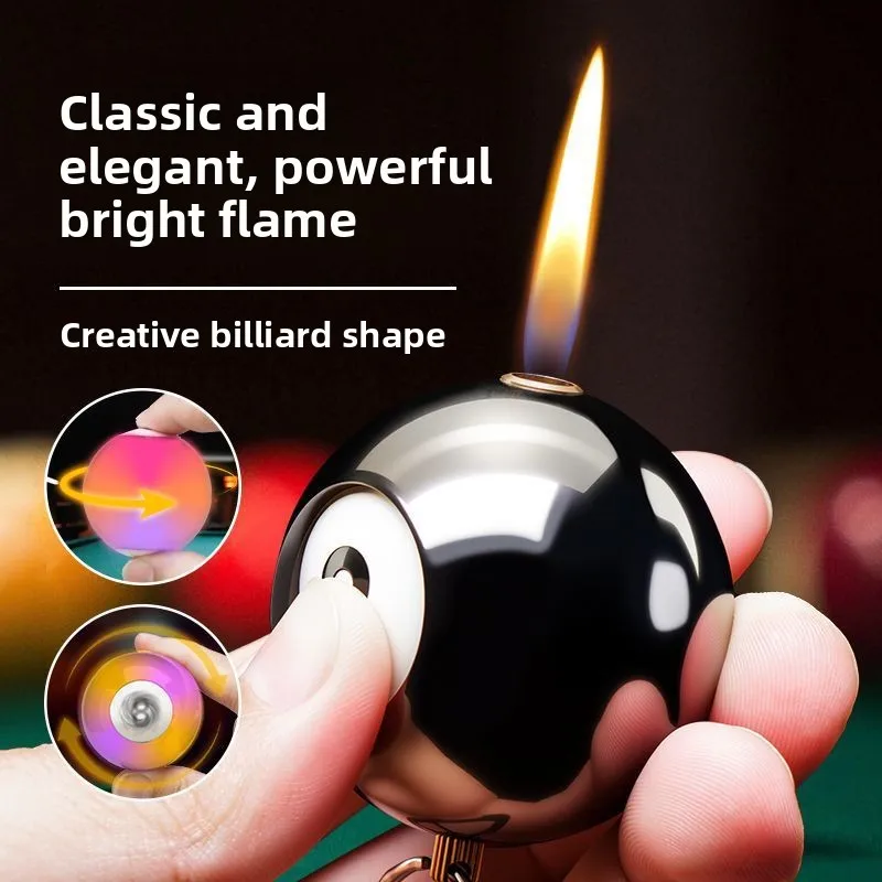 Новая надувная зажигалка для бильярда, блестящая крутая вращающаяся зажигалка с открытым пламенем, брелок для ключей, подарите бойфренду, модные подарочные гаджеты для мужчин
Новая надувная зажигалка для бильярда, блестящая крутая вращающаяся зажигалка с открытым пламенем, брелок для ключей, подарите бойфренду, модные подарочные гаджеты для мужчин