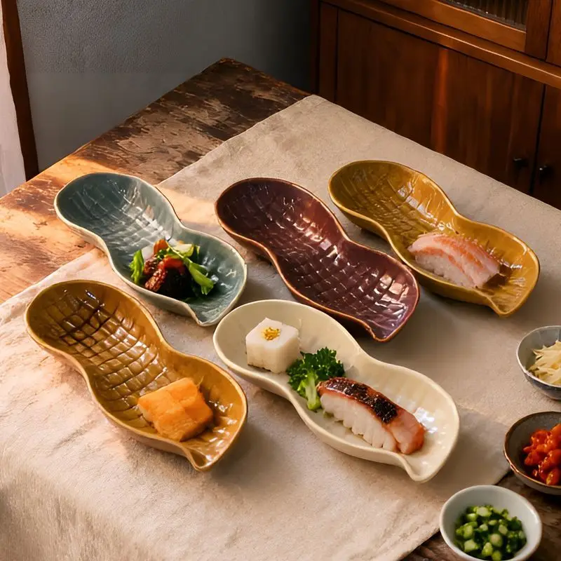 Unique Elegant Ritualistic Japanese Ceramic Cold Plate with Retro Irregular Shape for Party Snack Decorative Platter
Unique Elegant Ritualistic Japanese Ceramic Cold Plate with Retro Irregular Shape for Party Snack Decorative Platter
