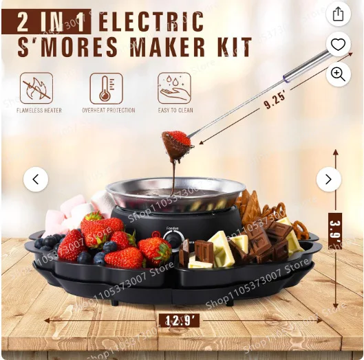 Chocolate Cheese Electric Cooker Stainless Steel Electric Roasted Marshmallow Stove 2 in 1 with Snacks Fruit Plate Gift
Chocolate Cheese Electric Cooker Stainless Steel Electric Roasted Marshmallow Stove 2 in 1 with Snacks Fruit Plate Gift