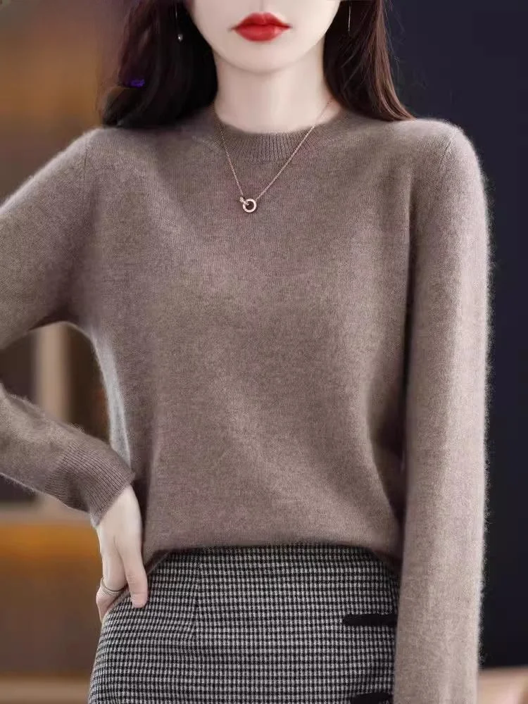 Erdos Cashmere Women's Knitted Sweater Thickened round Neck Base Layer Shirt Autumn Winter New Style Commute Style Loose Fit
Erdos Cashmere Women's Knitted Sweater Thickened round Neck Base Layer Shirt Autumn Winter New Style Commute Style Loose Fit