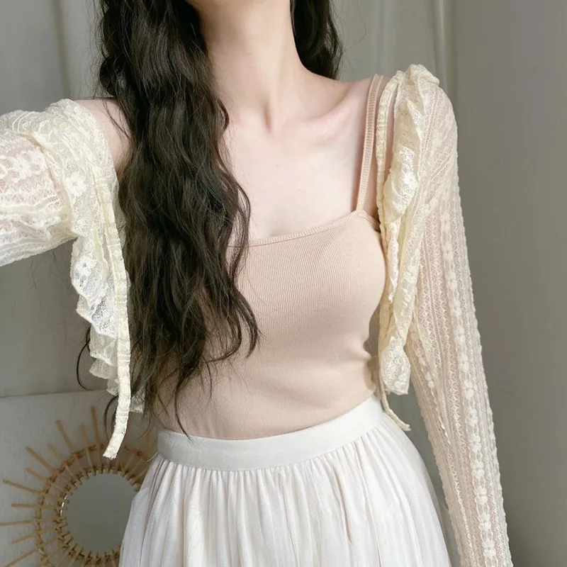 Pure Desire Gentle Lace Open Cardigan ort Outerwear Design Sensation Svel Air Conditioner irt Casual Sle
Pure Desire Gentle Lace Open Cardigan ort Outerwear Design Sensation Svel Air Conditioner irt Casual Sle