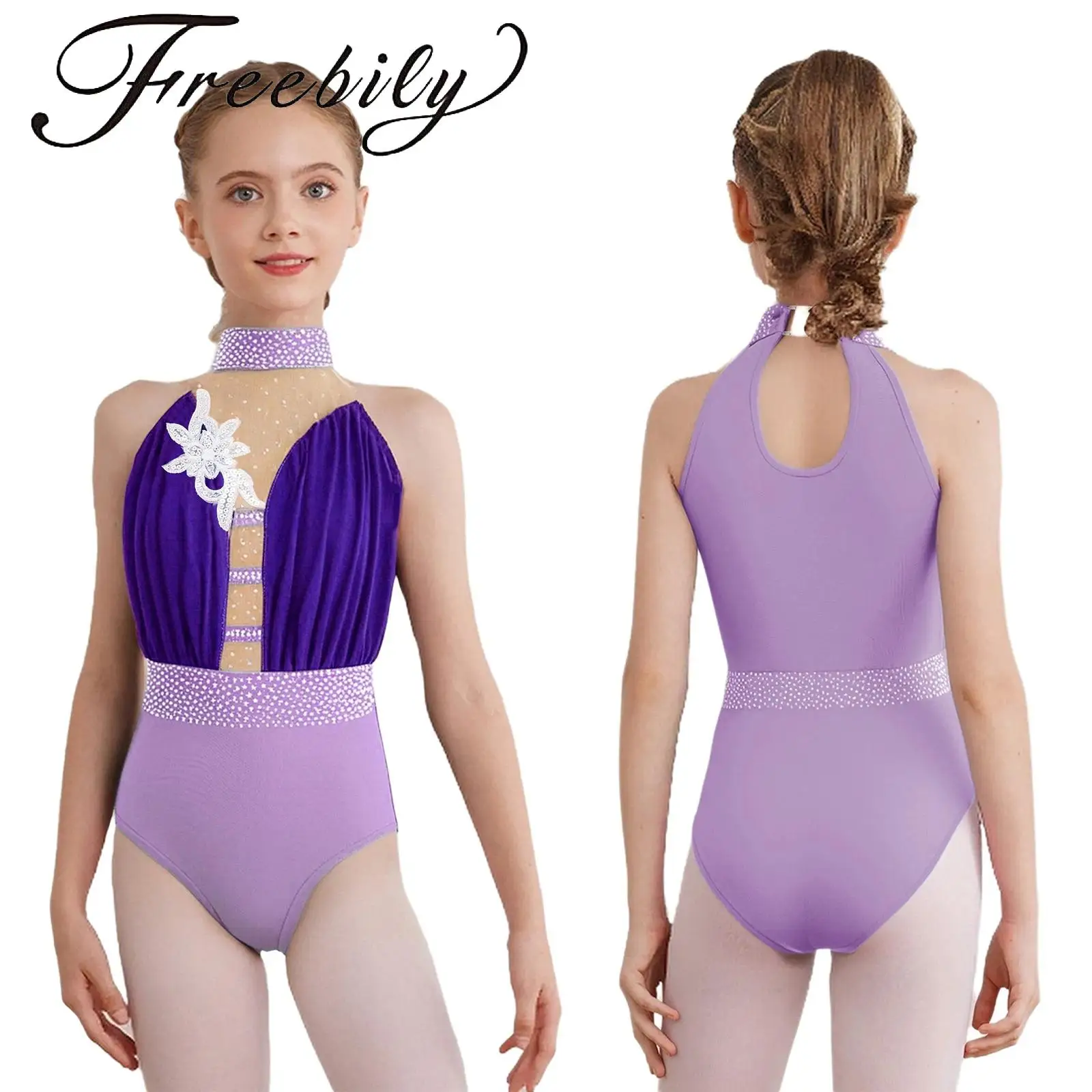 Kids Girls Gymnastics Leotard Keyhole Back Sheer Mesh Patchwork Applique Rhinestones Color Block Figure Skating Dance Bodysuit
Kids Girls Gymnastics Leotard Keyhole Back Sheer Mesh Patchwork Applique Rhinestones Color Block Figure Skating Dance Bodysuit