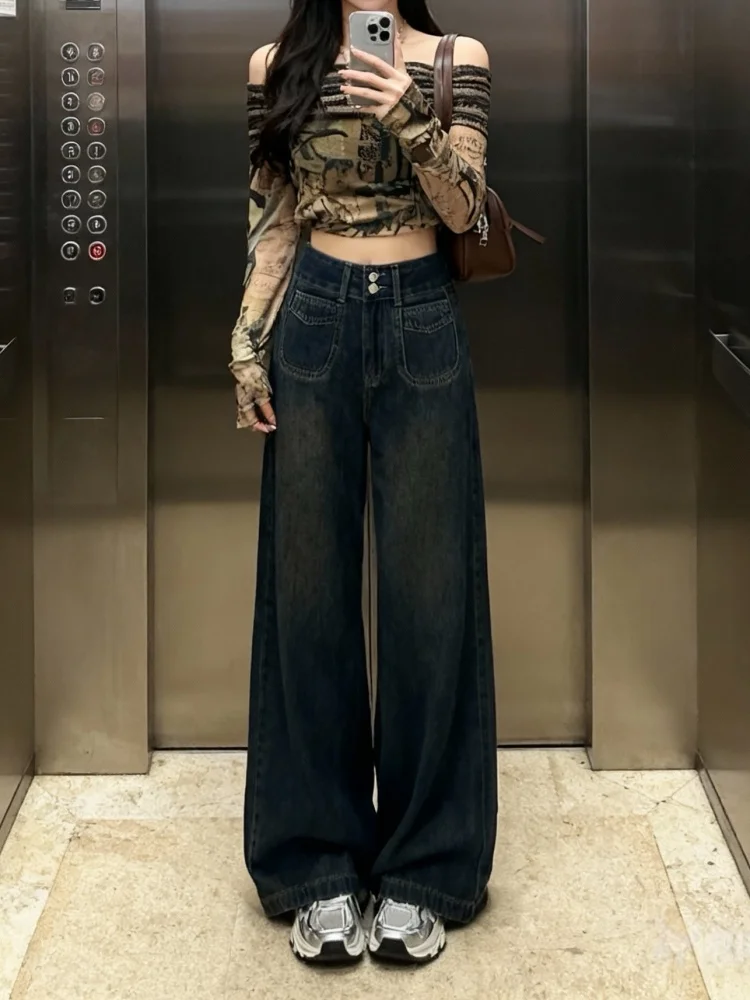 Women's Fce Lined Thi Wide Leg Jeans High Waist Straight Cut Loose Comfortable Drapey Denim Pants Autumn Winter New Sle
Women's Fce Lined Thi Wide Leg Jeans High Waist Straight Cut Loose Comfortable Drapey Denim Pants Autumn Winter New Sle