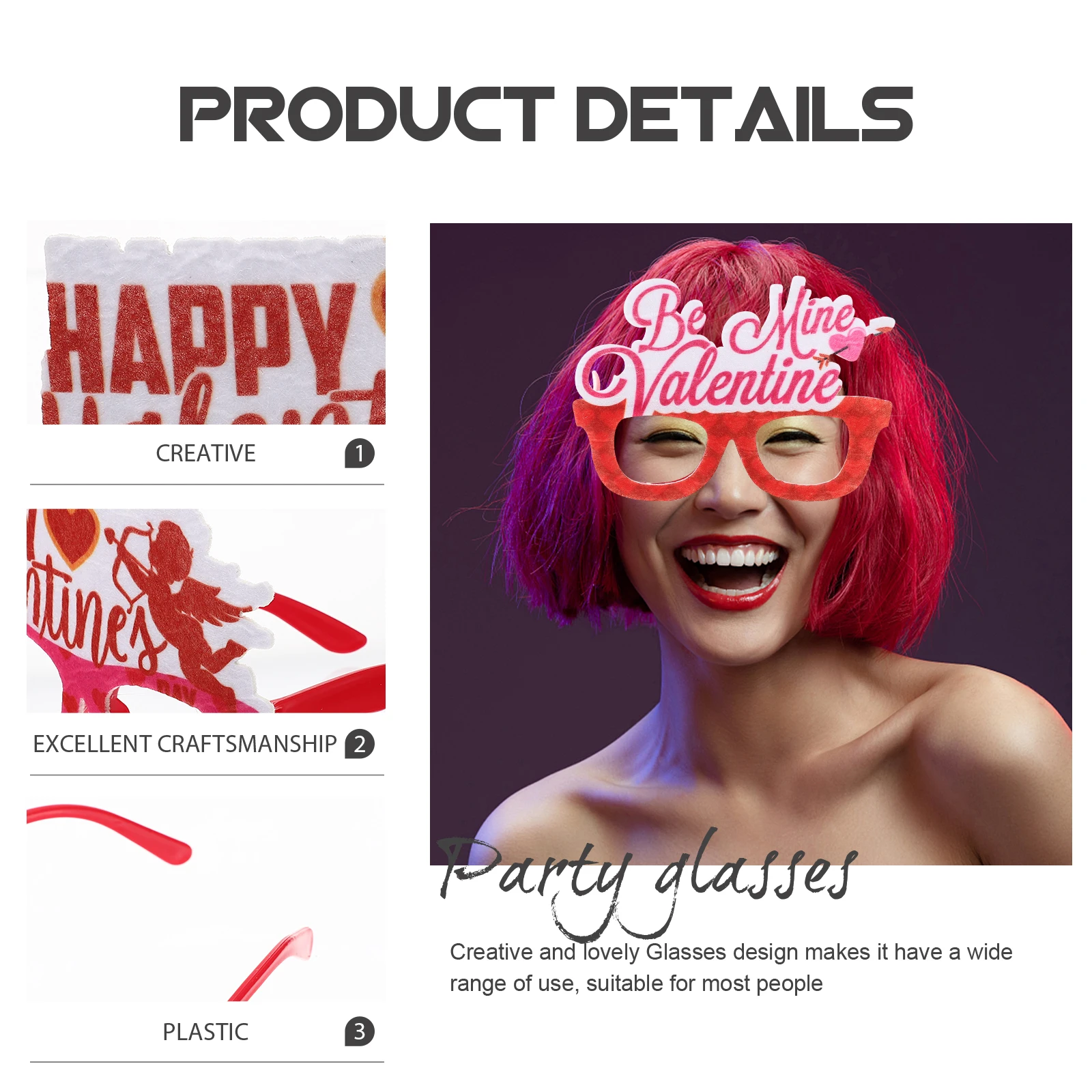 4Pcs Heart Shaped Eyeglasses Valentine Themed Eyewear Party Favors Unique Costume Props for Adults Valentines Day Glasses
4Pcs Heart Shaped Eyeglasses Valentine Themed Eyewear Party Favors Unique Costume Props for Adults Valentines Day Glasses