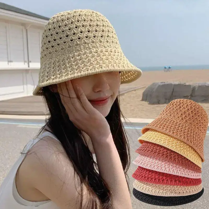 1PC Leisure Versatile Straw Hat For Women Summer Beach Fishing Cap Breathable Hollow Out Design Sun Protection Korea Bucket Hats
1PC Leisure Versatile Straw Hat For Women Summer Beach Fishing Cap Breathable Hollow Out Design Sun Protection Korea Bucket Hats