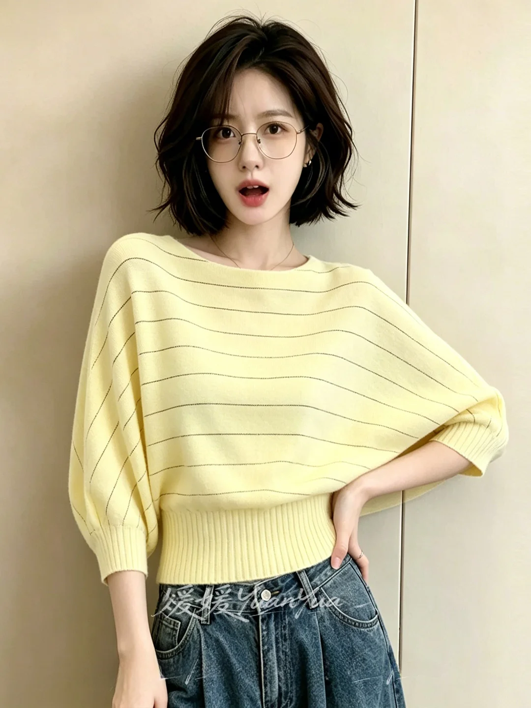 Loose Fit Korean Style Women's Knitted Sweater Yellow Stripe Color Block Summer New Arrival Breathable Soft Polyester
Loose Fit Korean Style Women's Knitted Sweater Yellow Stripe Color Block Summer New Arrival Breathable Soft Polyester