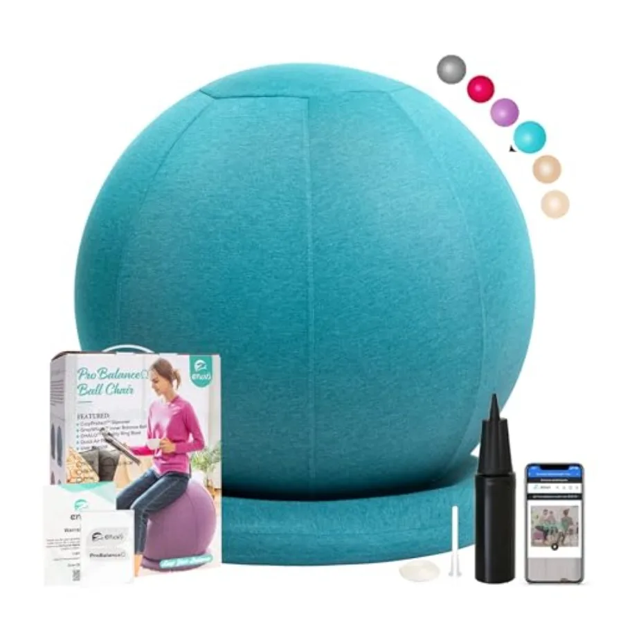 ProBalanceΩ Ball Chair Yoga Ball Chair Exercise Ball Chair with Slipcover and Base for Home Office Desk Birthing and Pregnancy
ProBalanceΩ Ball Chair Yoga Ball Chair Exercise Ball Chair with Slipcover and Base for Home Office Desk Birthing and Pregnancy