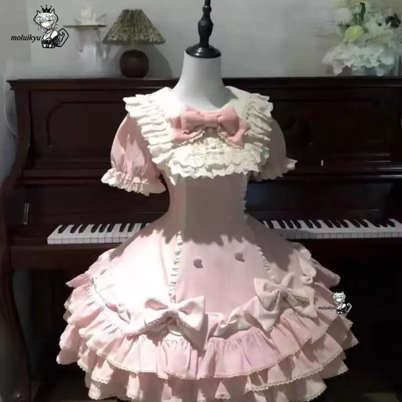 Kawaii Y2K Japanese Sweet Lolita Short Dress Women Pink Princess Bow Ruches Slim Dresses Female Korea Style Design Chic Outfits
Kawaii Y2K Japanese Sweet Lolita Short Dress Women Pink Princess Bow Ruches Slim Dresses Female Korea Style Design Chic Outfits