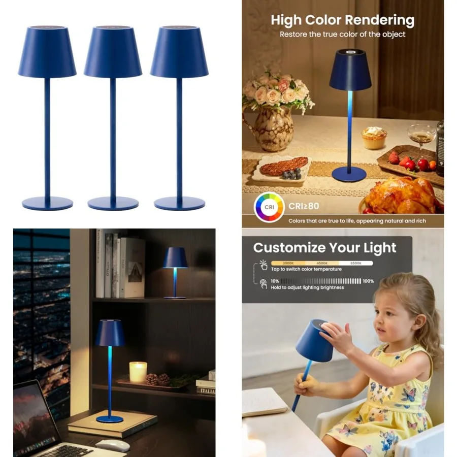 Cordless Table Lamp, Portable Battery Operated Lamp with 3 Color Temps and Stepless Dimming, Rechargeable Table Lamp for Dinner
Cordless Table Lamp, Portable Battery Operated Lamp with 3 Color Temps and Stepless Dimming, Rechargeable Table Lamp for Dinner