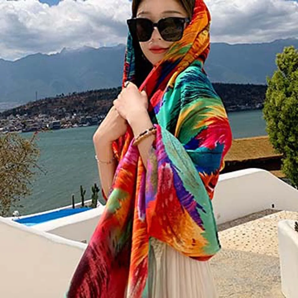 Breathable Spring Silk Scarf Long Sweat-absorption Big Pattern Headscarf Sunscreen Lightweight Square Hijab Scarf
Breathable Spring Silk Scarf Long Sweat-absorption Big Pattern Headscarf Sunscreen Lightweight Square Hijab Scarf