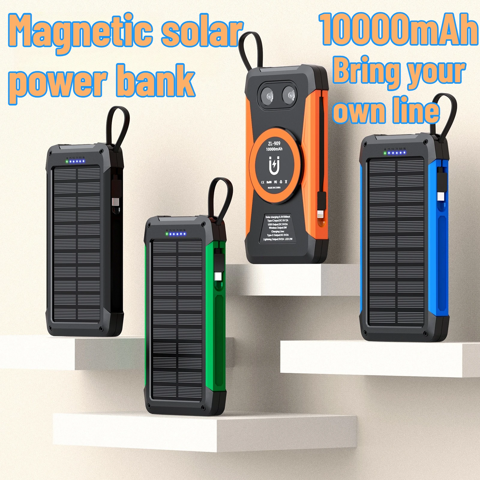 20000mAh 3-in-1 Magnetic Solar Power Bank with 15W MagSafe Fast Wireless Charging for IPhone Samsung Xiaomi Solar Power Bank
20000mAh 3-in-1 Magnetic Solar Power Bank with 15W MagSafe Fast Wireless Charging for IPhone Samsung Xiaomi Solar Power Bank