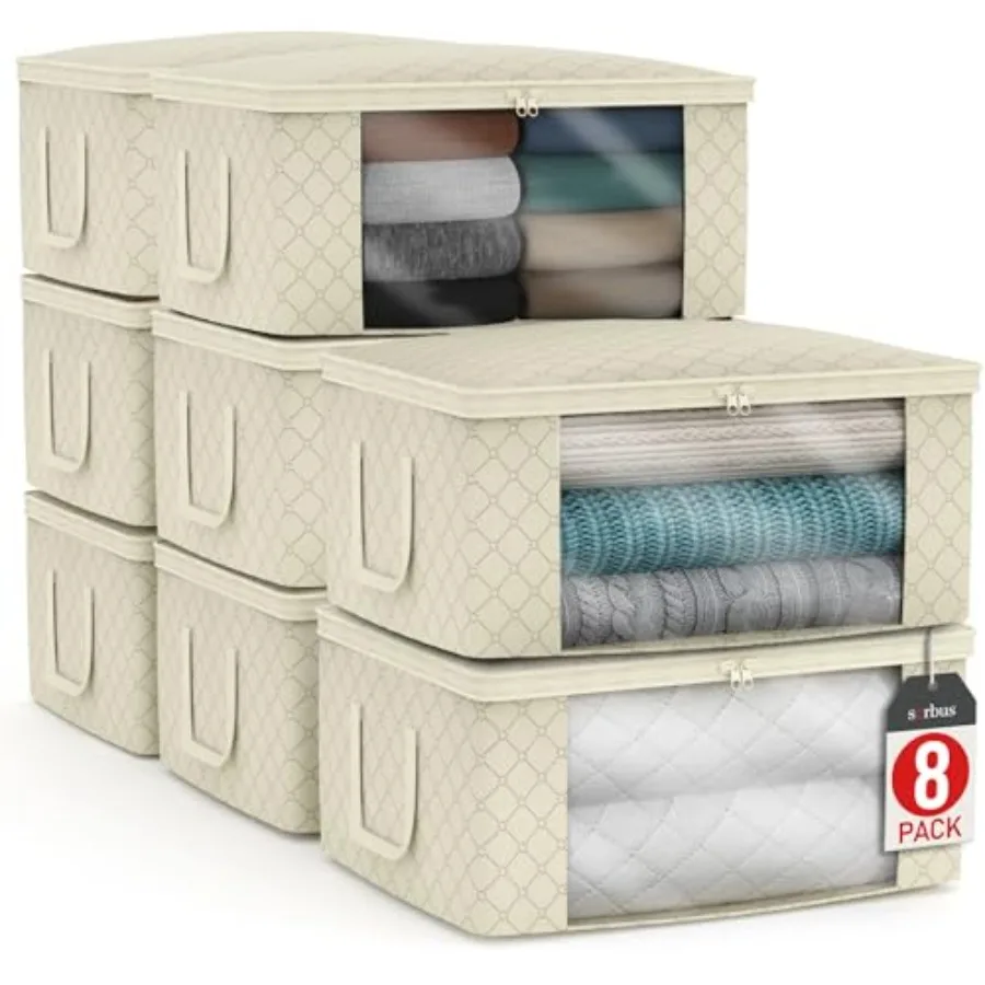 Medium Clothes Storage Bags - Foldable Blanket Storage Bins for Organizing Bedroom Closet Clothing Comforter Organization with
Medium Clothes Storage Bags - Foldable Blanket Storage Bins for Organizing Bedroom Closet Clothing Comforter Organization with
