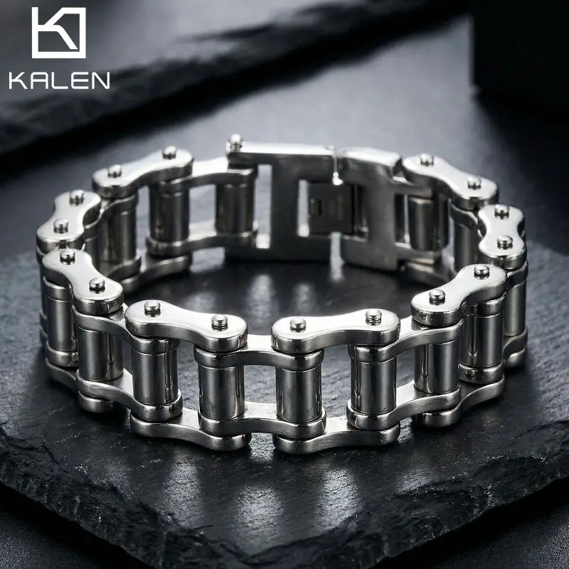 KALEN 21mm Biker Motorcycle Chain Bracelet Men Stainless Steel 304 Mechanical Romance Jewelry - KB42455-D
KALEN 21mm Biker Motorcycle Chain Bracelet Men Stainless Steel 304 Mechanical Romance Jewelry - KB42455-D