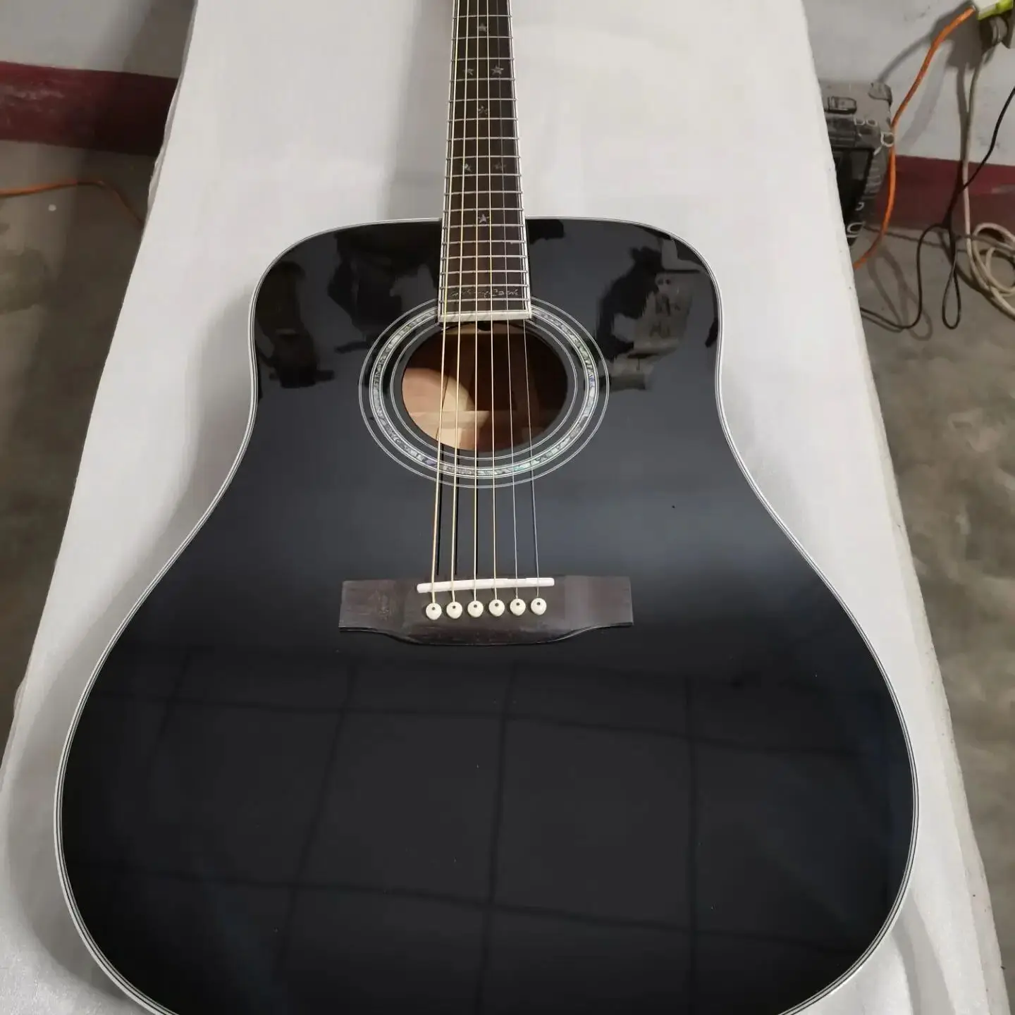 custom acoustic electric johnny signature guitar 41 inch black gloss dreadnought
custom acoustic electric johnny signature guitar 41 inch black gloss dreadnought