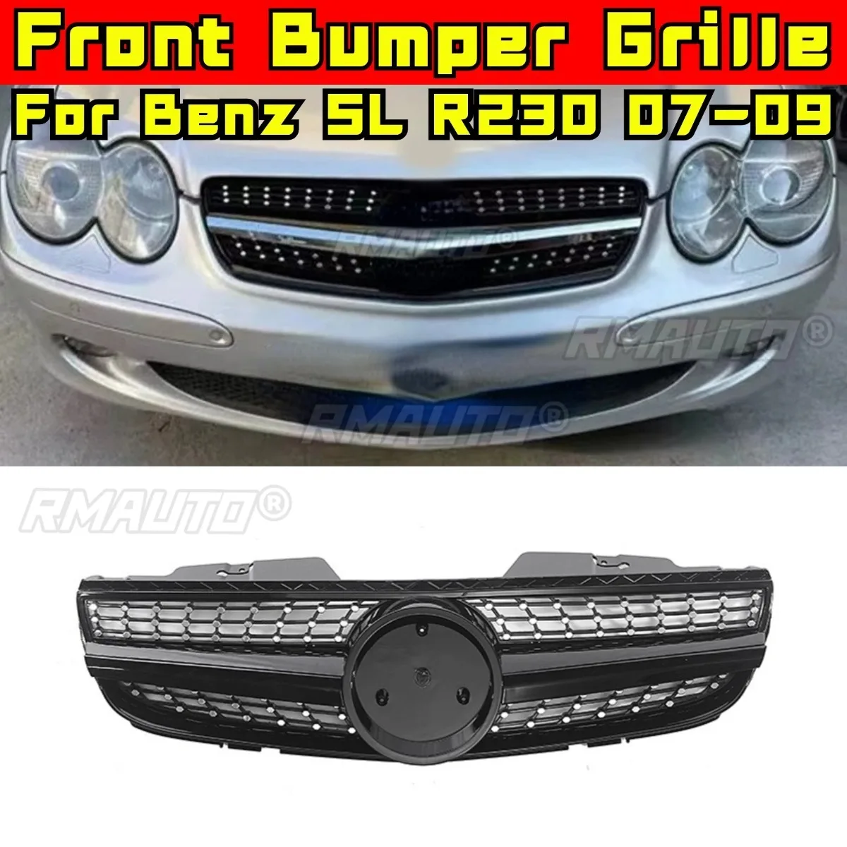 Car Bumper Grill Decorative Strips Racing Grille Front Bumper Grill For Mercedes Benz SL Class R230 2007-2009 Accessories
Car Bumper Grill Decorative Strips Racing Grille Front Bumper Grill For Mercedes Benz SL Class R230 2007-2009 Accessories