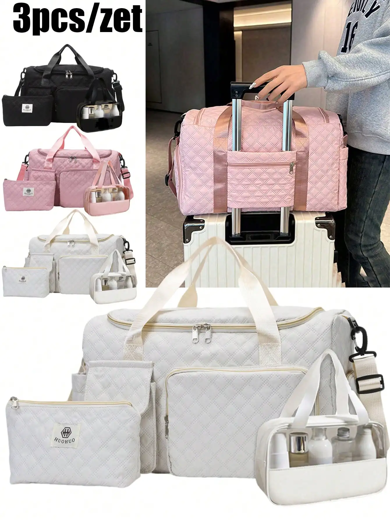 Travel Bag Set,Includes A Big Bag, A Small Bag And Medium Size Cosmetic Bag, Handbag, Shoulder Bag, Crossbody Bag, Fitness Bag, Super Capacity, Bag For School School Accessories School Stuff
Travel Bag Set,Includes A Big Bag, A Small Bag And Medium Size Cosmetic Bag, Handbag, Shoulder Bag, Crossbody Bag, Fitness Bag, Super Capacity, Bag For School School Accessories School Stuff