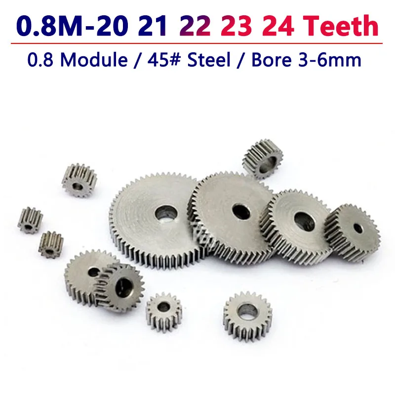 1pcs 20 21 22 23 24 Teeth 0.8M Pinion Spur Gear 0.8 Module 20T 21T 22T 23T 24T 45# Steel Cylindrical Flat Gear Bore 3-6mm
1pcs 20 21 22 23 24 Teeth 0.8M Pinion Spur Gear 0.8 Module 20T 21T 22T 23T 24T 45# Steel Cylindrical Flat Gear Bore 3-6mm