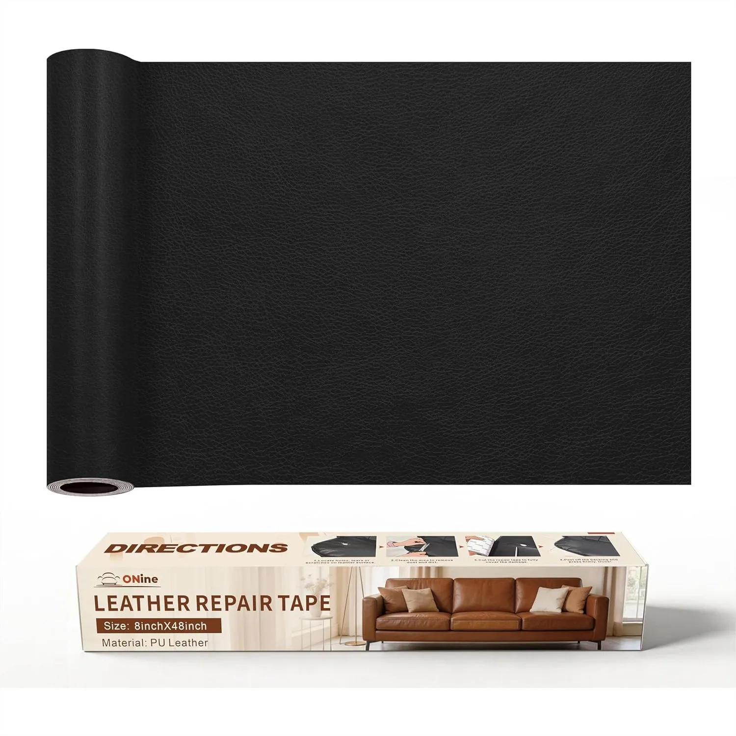 Leather Repair Patch 8x48 Inches for Furniture, Sofa, Car Seat - Self Adhesive Vinyl Tape with Strong Adhesive, Black
Leather Repair Patch 8x48 Inches for Furniture, Sofa, Car Seat - Self Adhesive Vinyl Tape with Strong Adhesive, Black