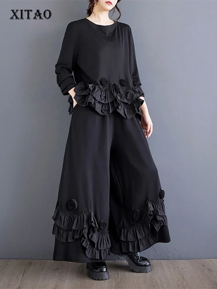 XITAO Three-dimensional Decoration Female Pant Sets Patchwork Long Sleeve Tops Elastic Waist Ankle-Length Pants Spring LJ1086
XITAO Three-dimensional Decoration Female Pant Sets Patchwork Long Sleeve Tops Elastic Waist Ankle-Length Pants Spring LJ1086