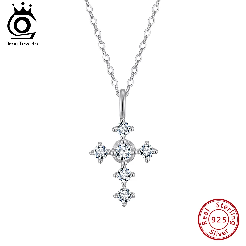 ORSA JEWELS 16-24inches 925 Sterling Silver Necklace Chain Shiny 5A Zirconia Classic Cross Pendant Fashion Jewelry Gifts APN51
ORSA JEWELS 16-24inches 925 Sterling Silver Necklace Chain Shiny 5A Zirconia Classic Cross Pendant Fashion Jewelry Gifts APN51