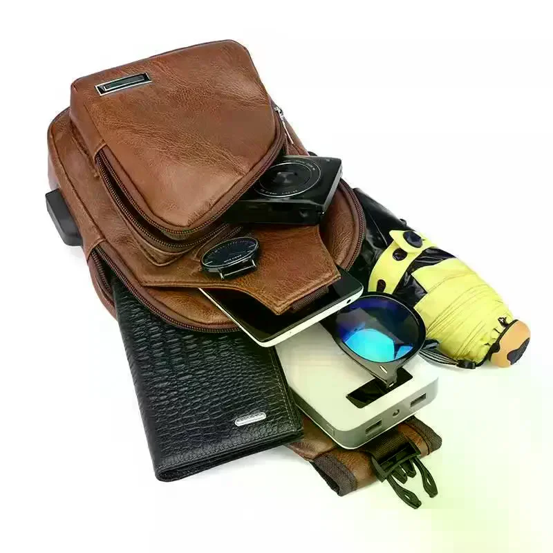 Simple and Fashionable Casual Solid Color PU Multifunctional USB Charging Zipper MEN'S Chest Bag Crossbody Bag for Commuting
Simple and Fashionable Casual Solid Color PU Multifunctional USB Charging Zipper MEN'S Chest Bag Crossbody Bag for Commuting
