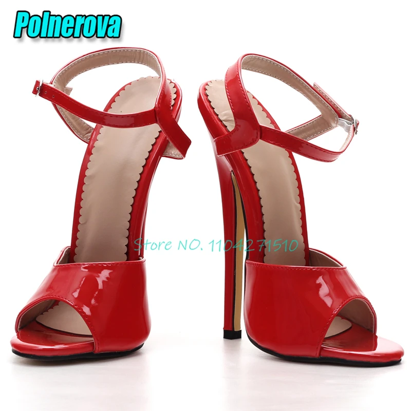 Patent Leather 16CM Super High Heels Sexy Peep Toe Shallow Ankle Buckle Stiletto Sandals Summer New Color Customized Women Shoes
Patent Leather 16CM Super High Heels Sexy Peep Toe Shallow Ankle Buckle Stiletto Sandals Summer New Color Customized Women Shoes