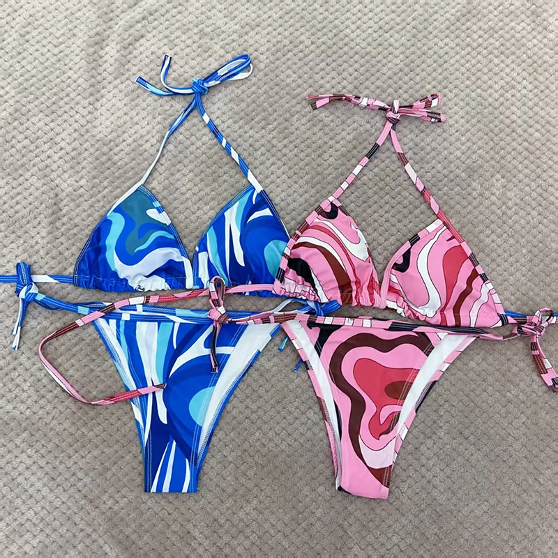 European And American Sexy One-piece Bikini Set Halter Neck Push Up Triangle Top Brazilian Cheeky Bottom Beach Vacation Swimwear
European And American Sexy One-piece Bikini Set Halter Neck Push Up Triangle Top Brazilian Cheeky Bottom Beach Vacation Swimwear